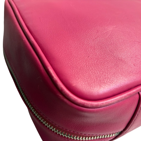 Coach vintage y2k RARE pink logo leather cosmetic toiletries bag case tote - Picture 12 of 13